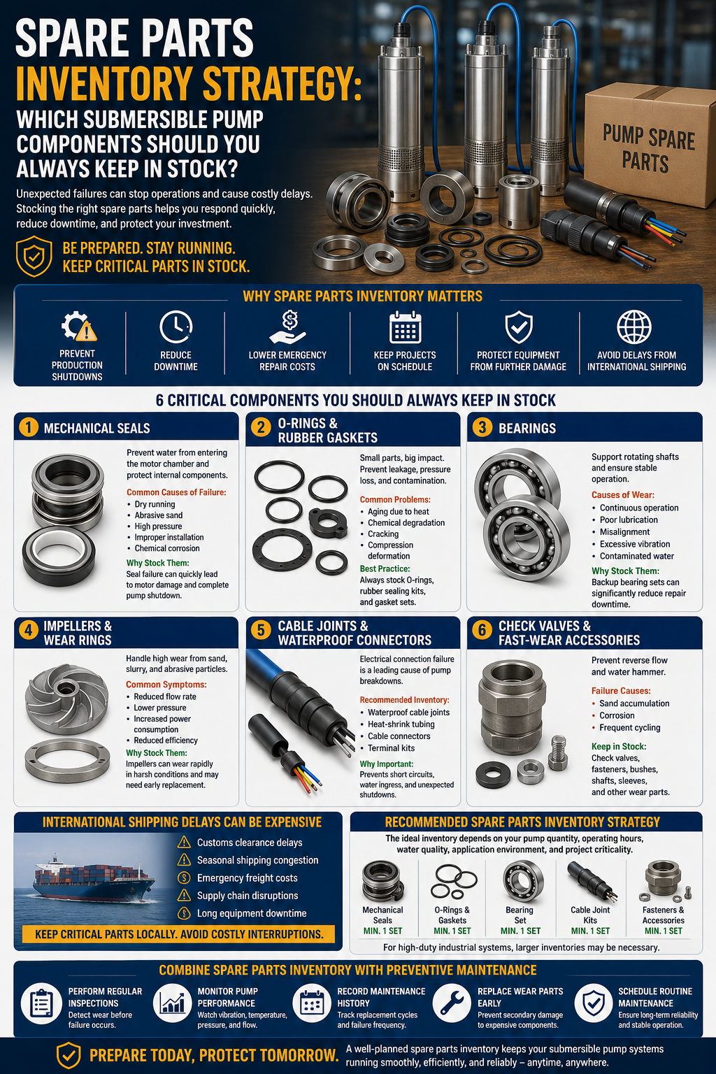 Spare Parts Inventory Strategy: Which Submersible Pump Components Should Customers Always Keep in Stock? 1